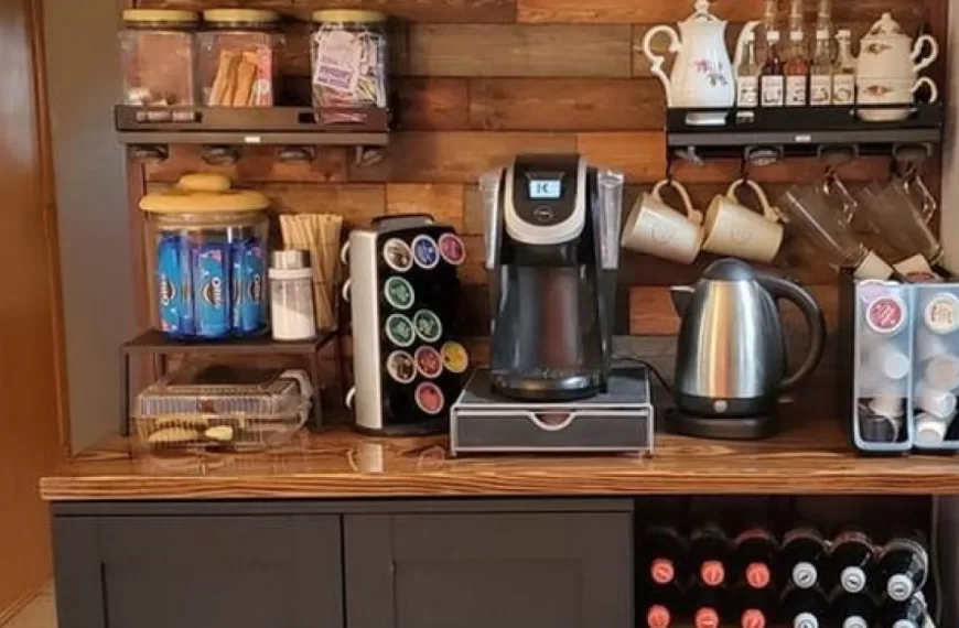 estación de café en casa