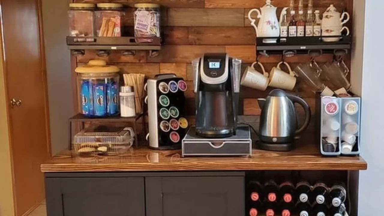 estación de café en casa